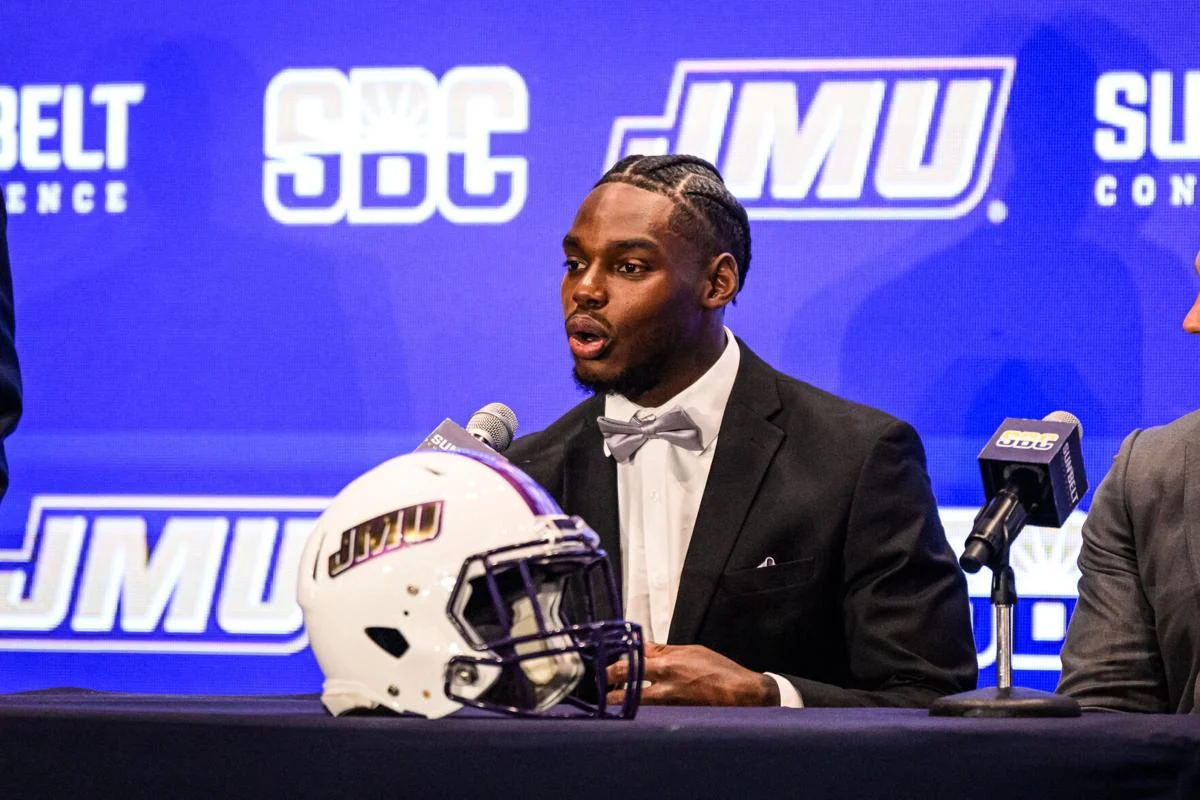 Taji Hudson Answers Questions At Sun Belt Media Day