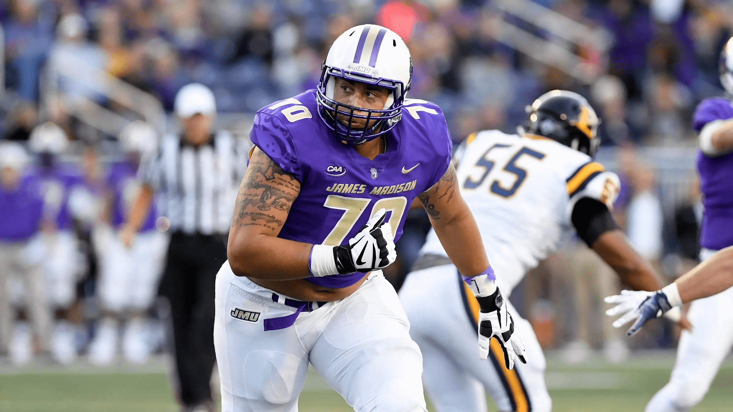 aaron stinnie blocking for jmu